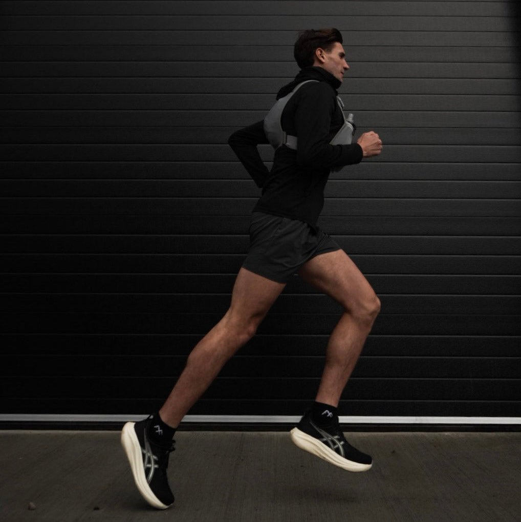 Black Short Crew Running Socks | Technical Blend