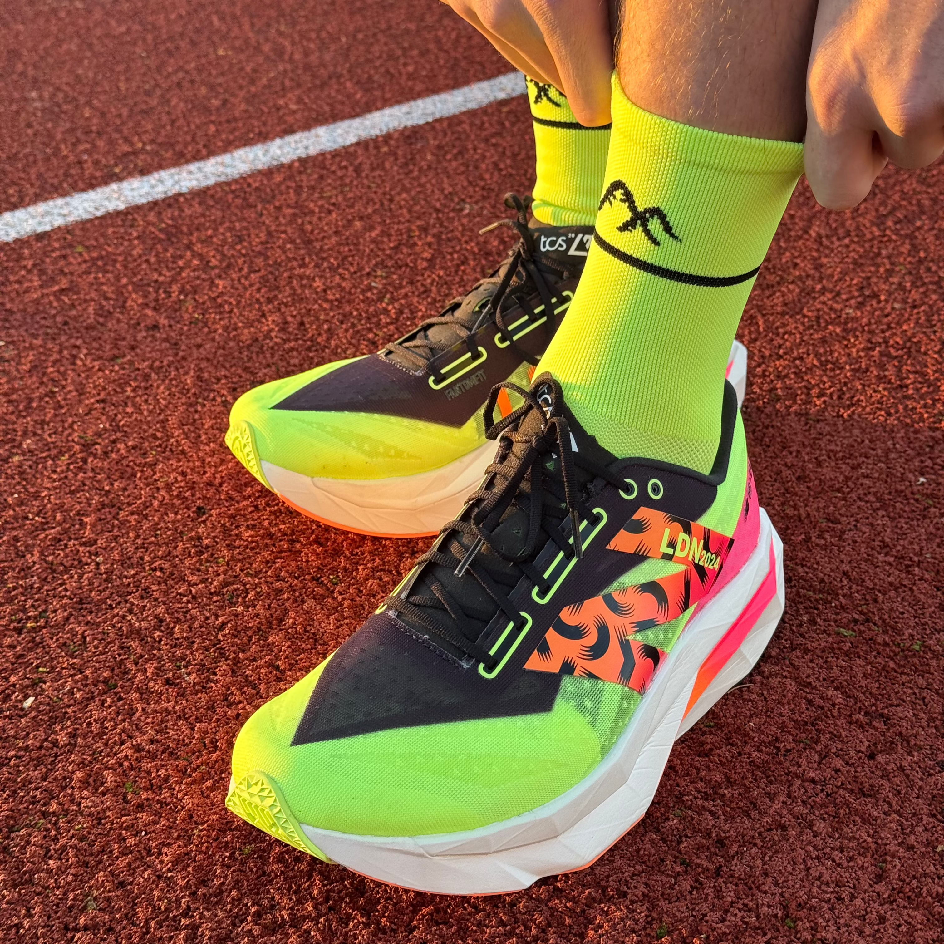 Fluro Yellow Technical Running Sock