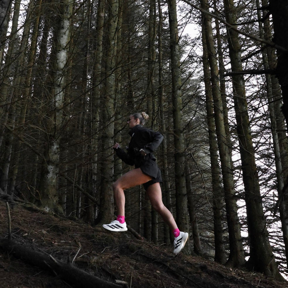 Pink Short Crew Running Socks | Technical Blend