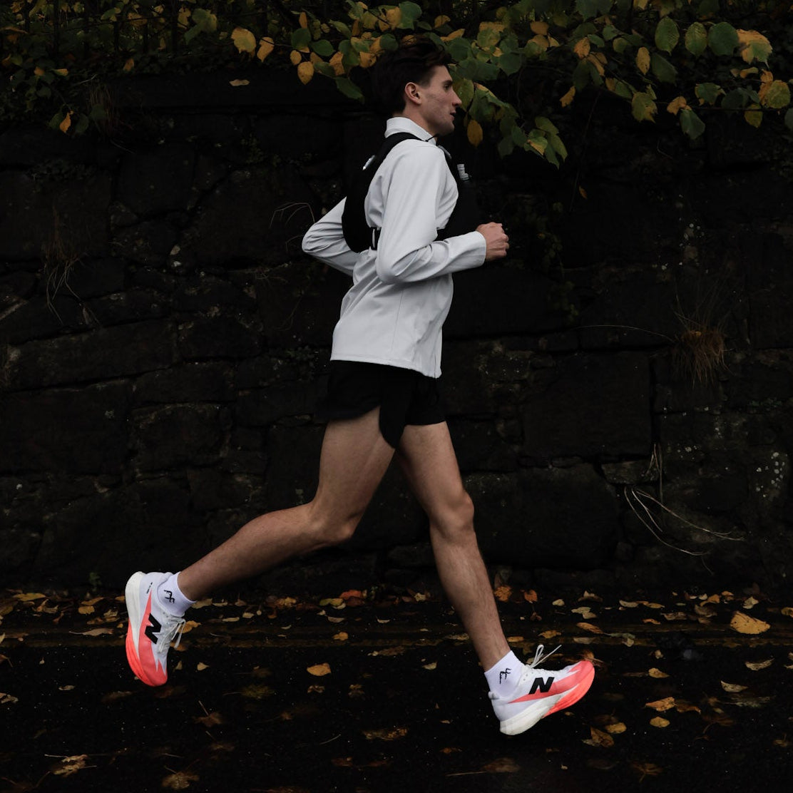 White Short Crew Running Socks | Technical Blend