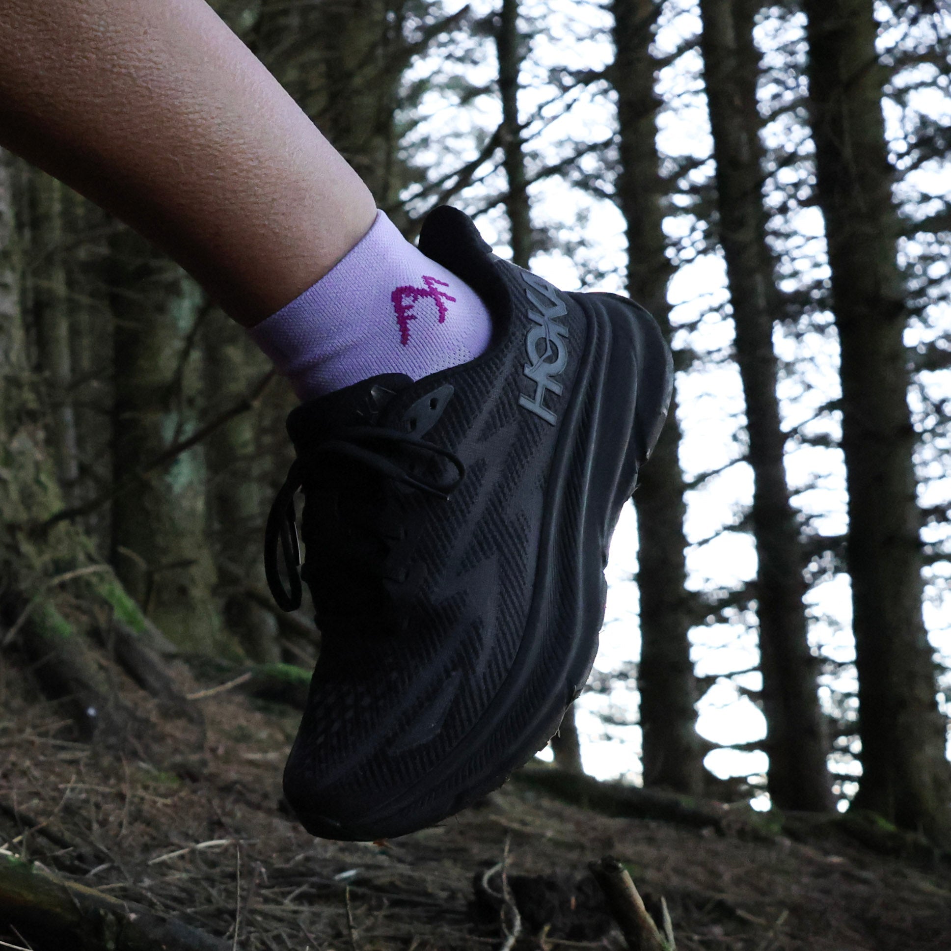 Purple Short Crew Running Socks | Technical Blend