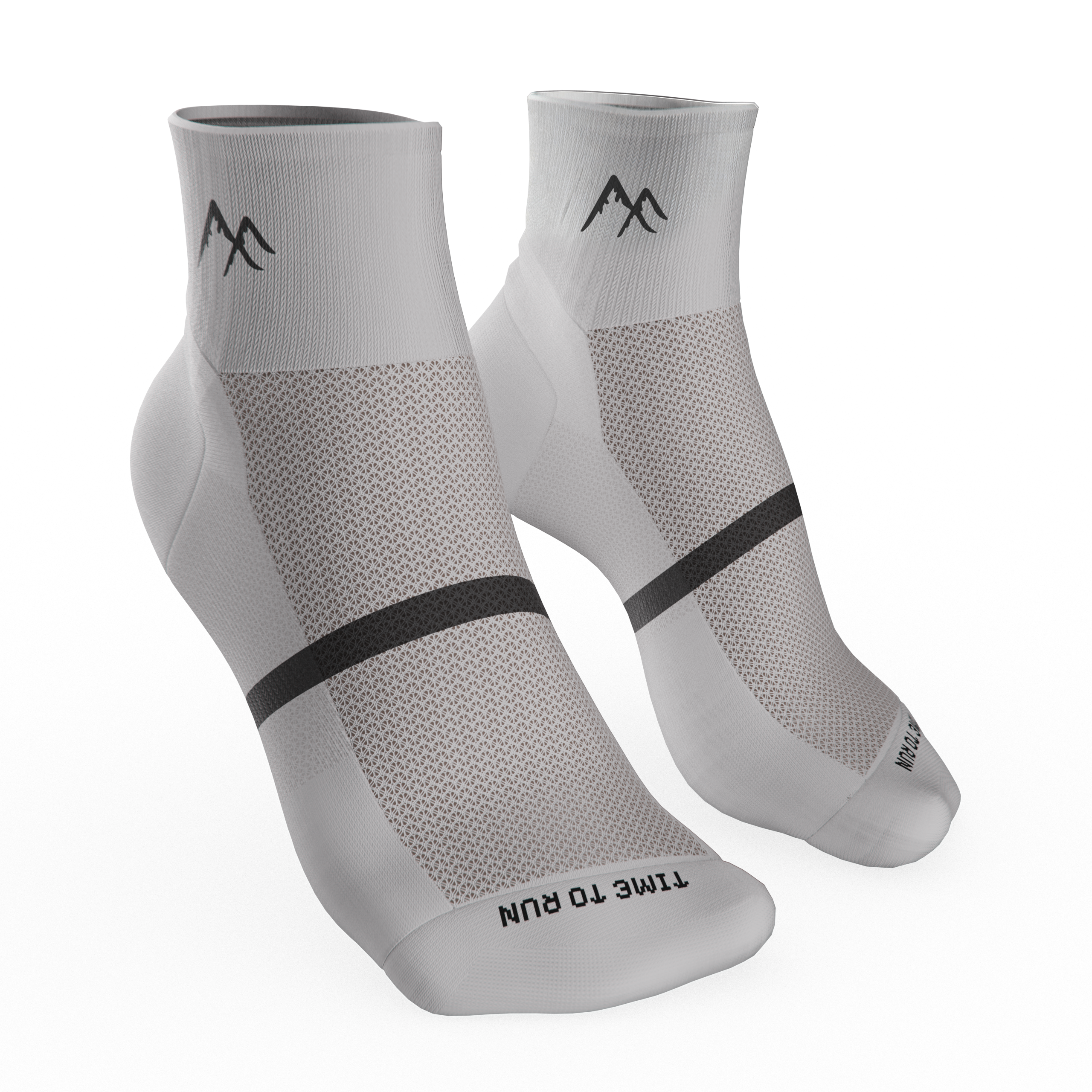White Short Crew Running Socks | Technical Blend