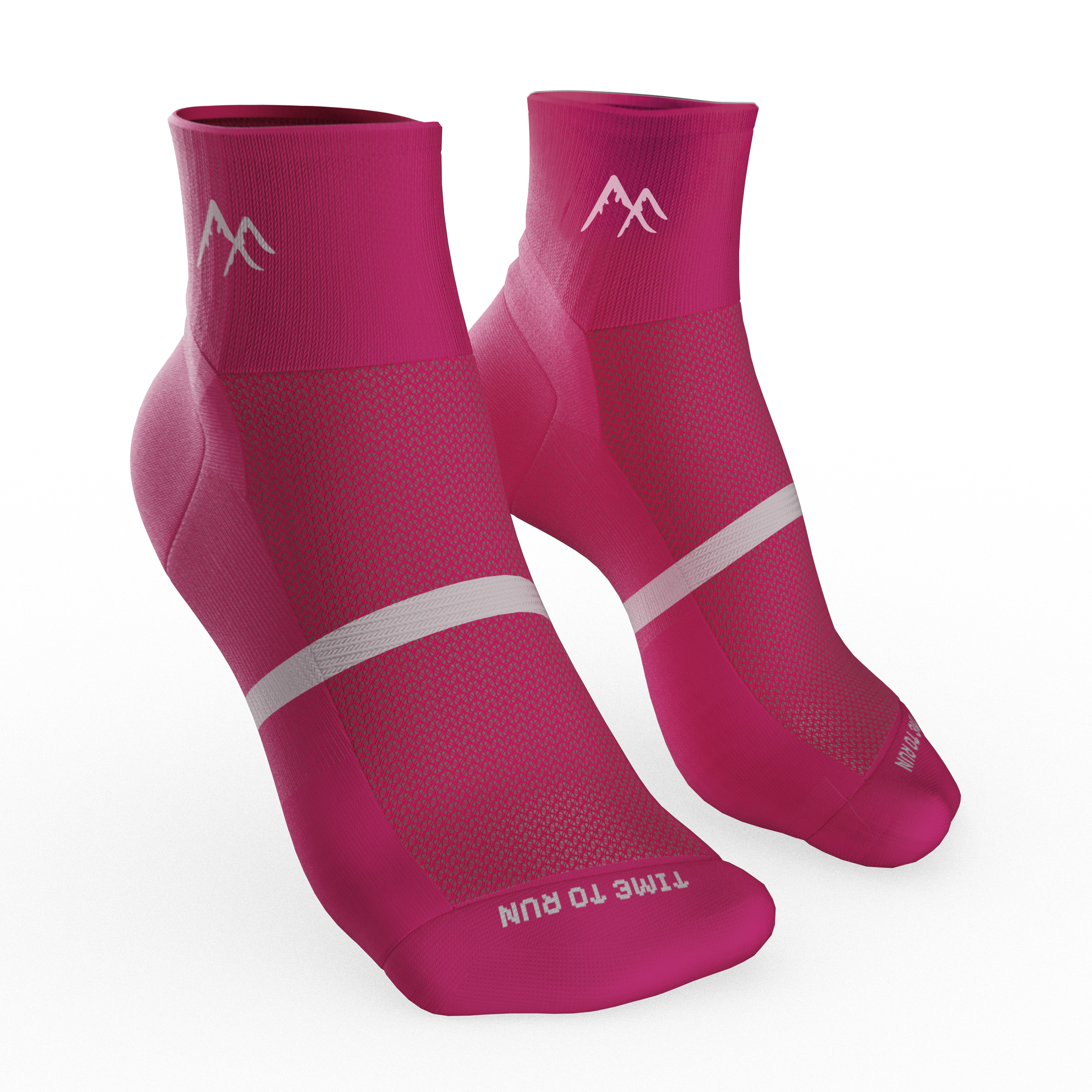Pink Short Crew Running Socks | Technical Blend