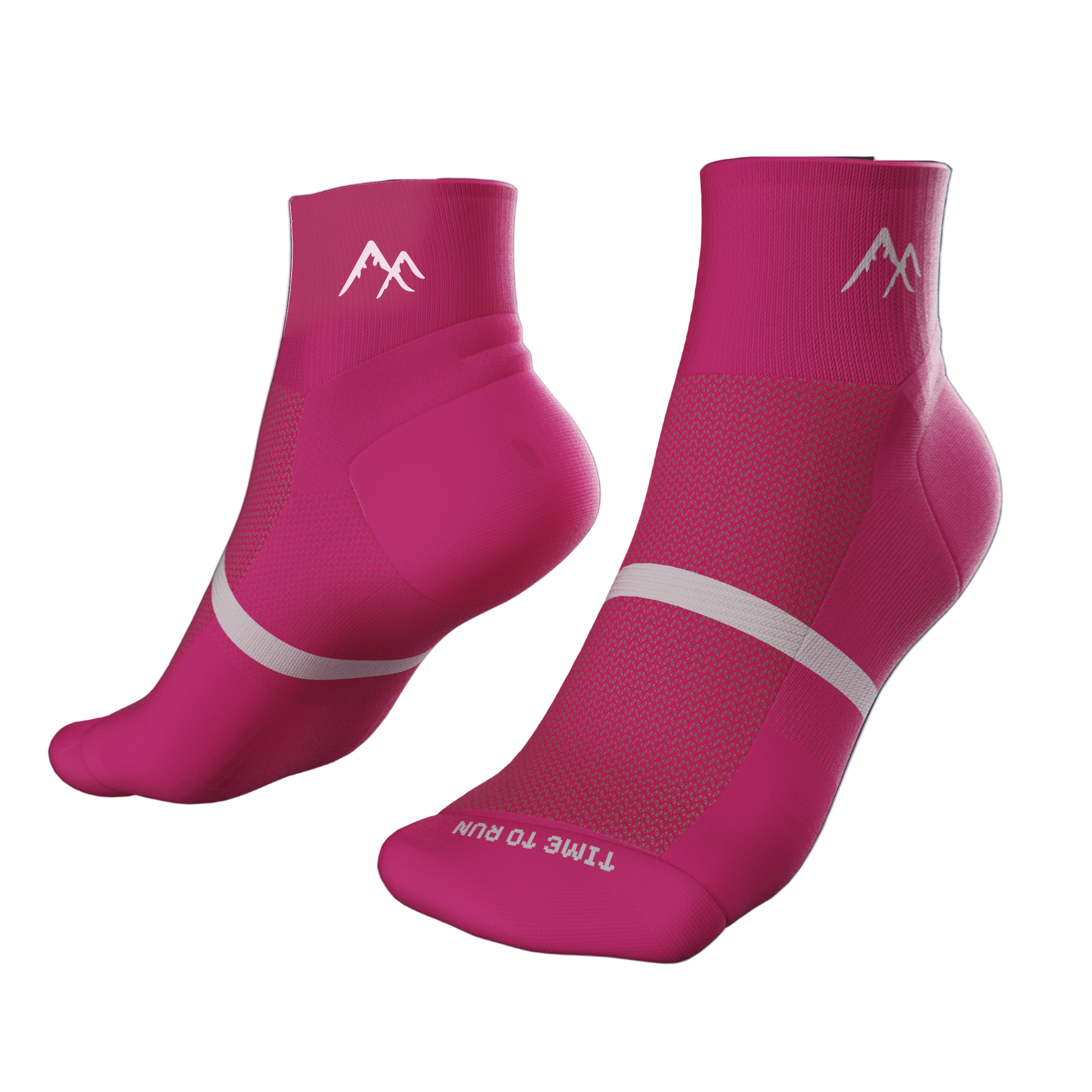 Pink Short Crew Running Socks | Technical Blend