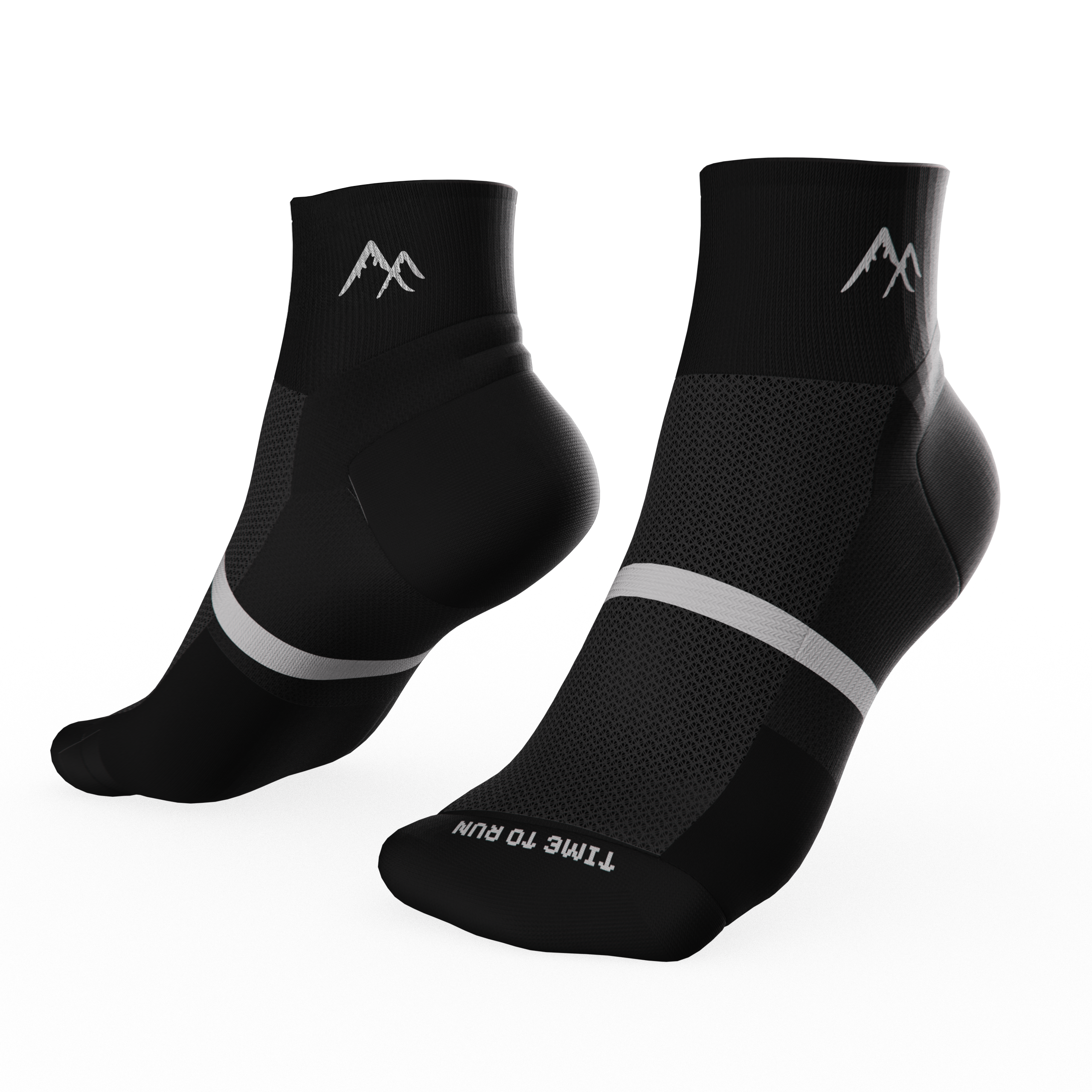 Black Short Crew Running Socks | Technical Blend