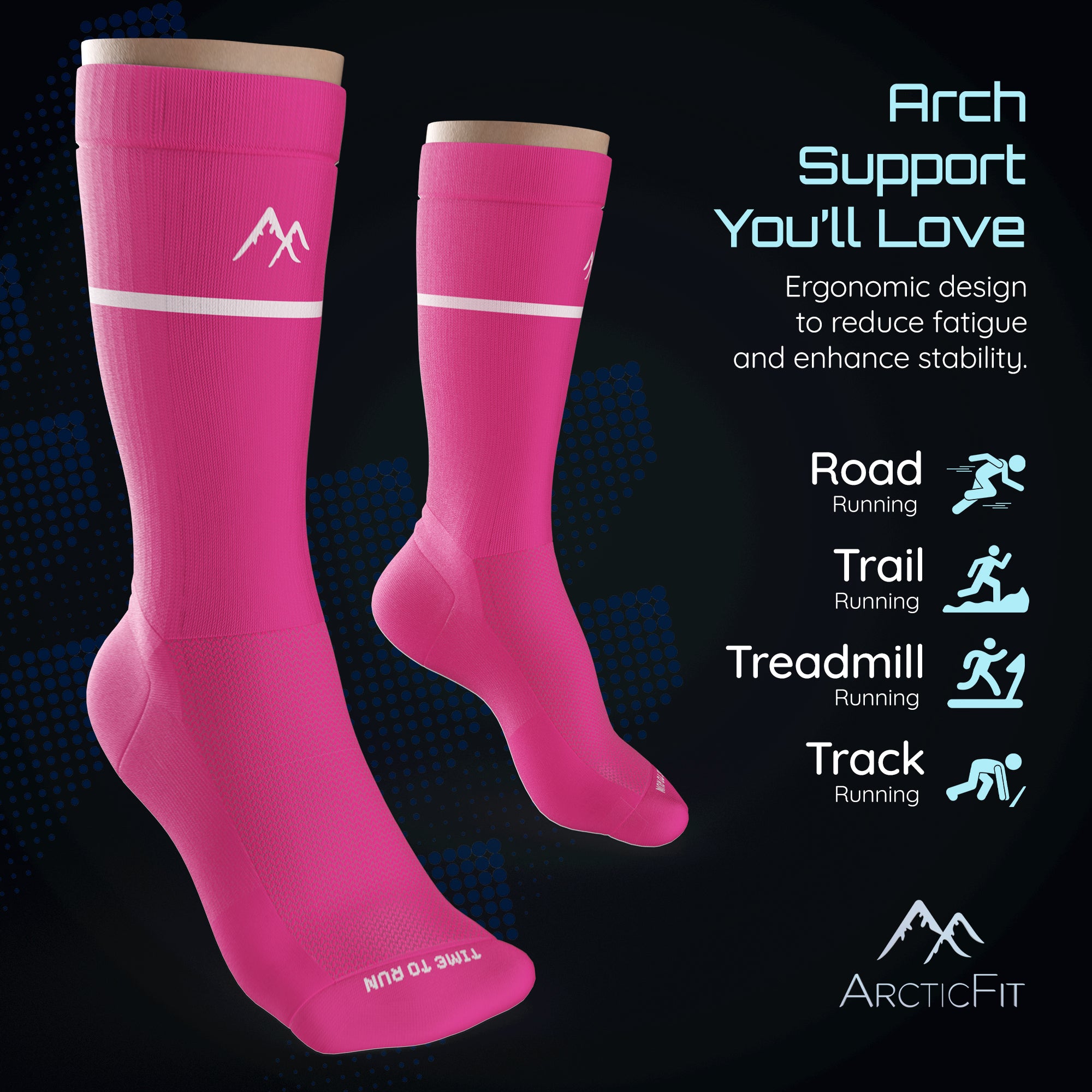 Neon pinke technische Laufsocke