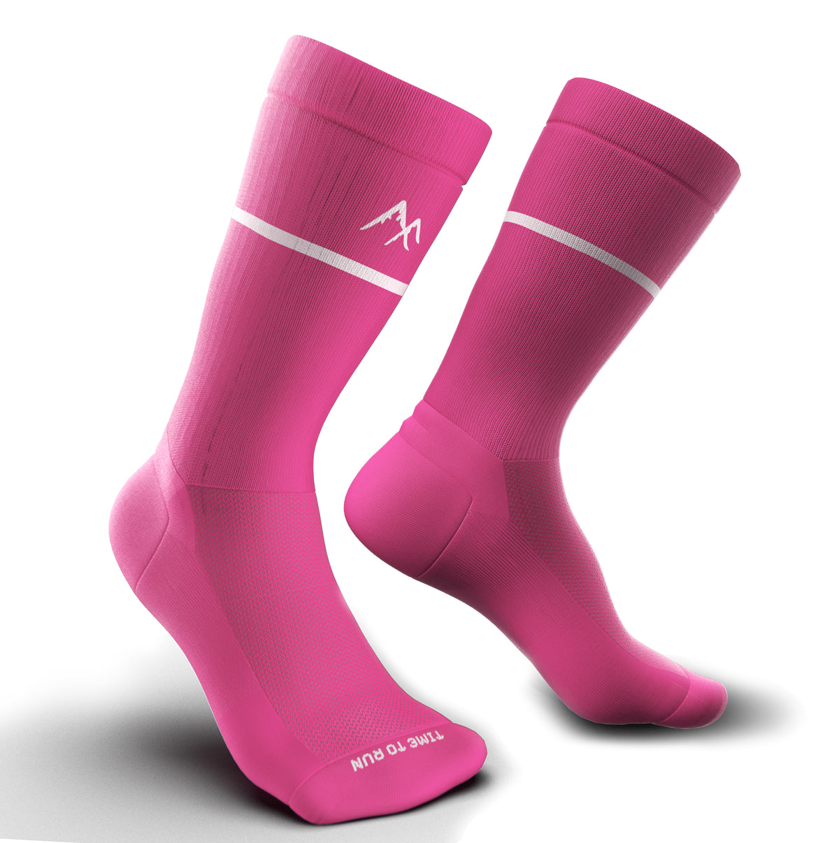 Pink Running Socks Breathable, Anti Blister With Technical Yarn