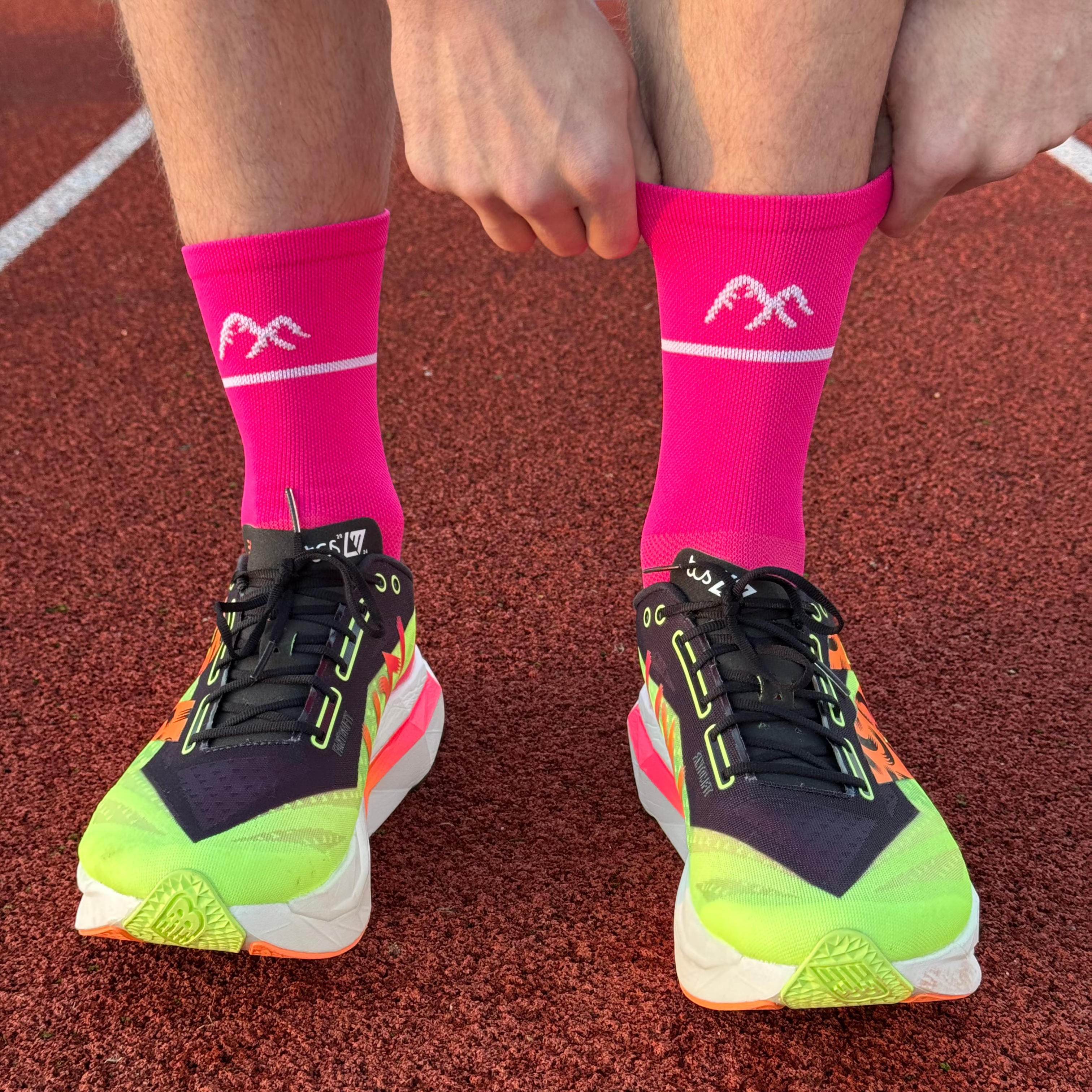 Neon Pink Technical Running Sock