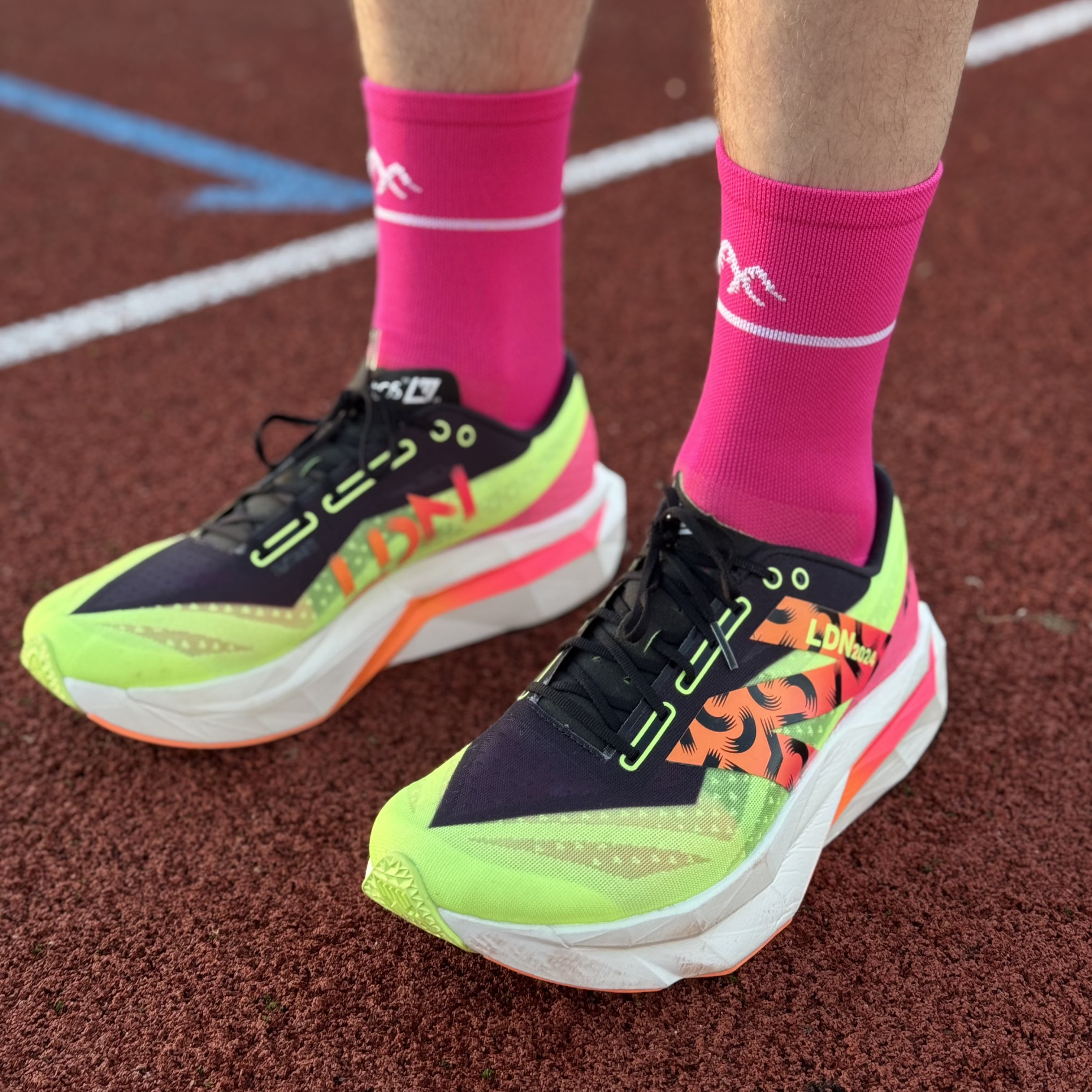 Neon Pink Technical Running Sock