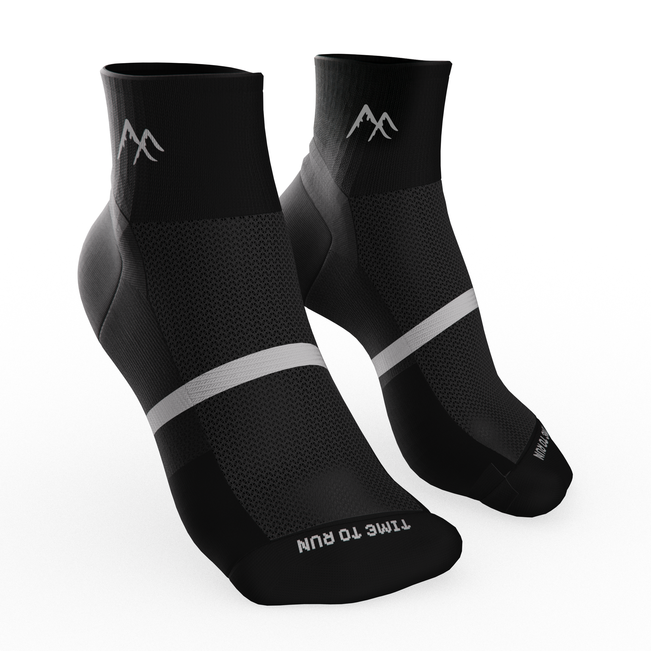 Black Short Crew Running Socks | Technical Blend