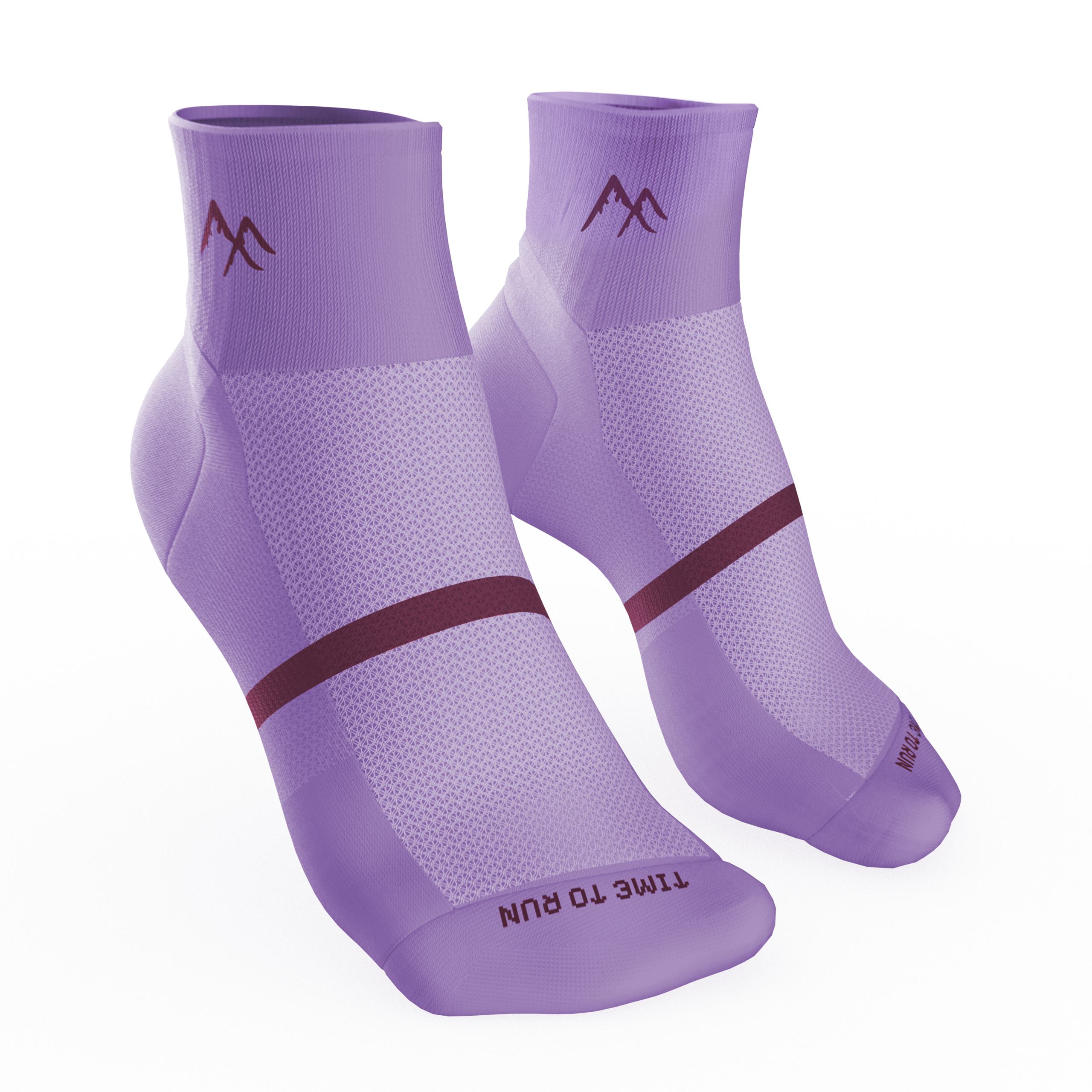 Purple Short Crew Running Socks | Technical Blend
