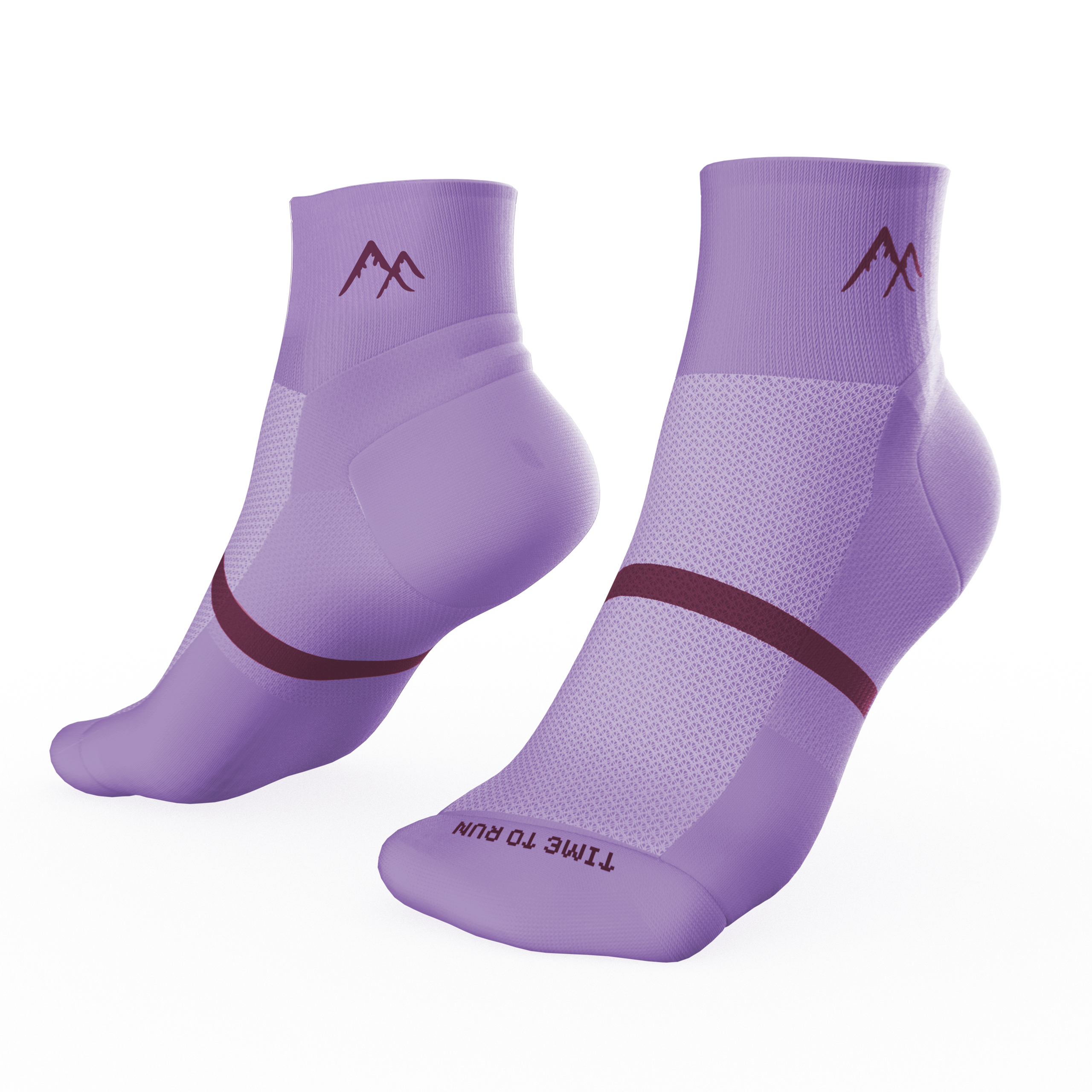 Purple Short Crew Running Socks | Technical Blend