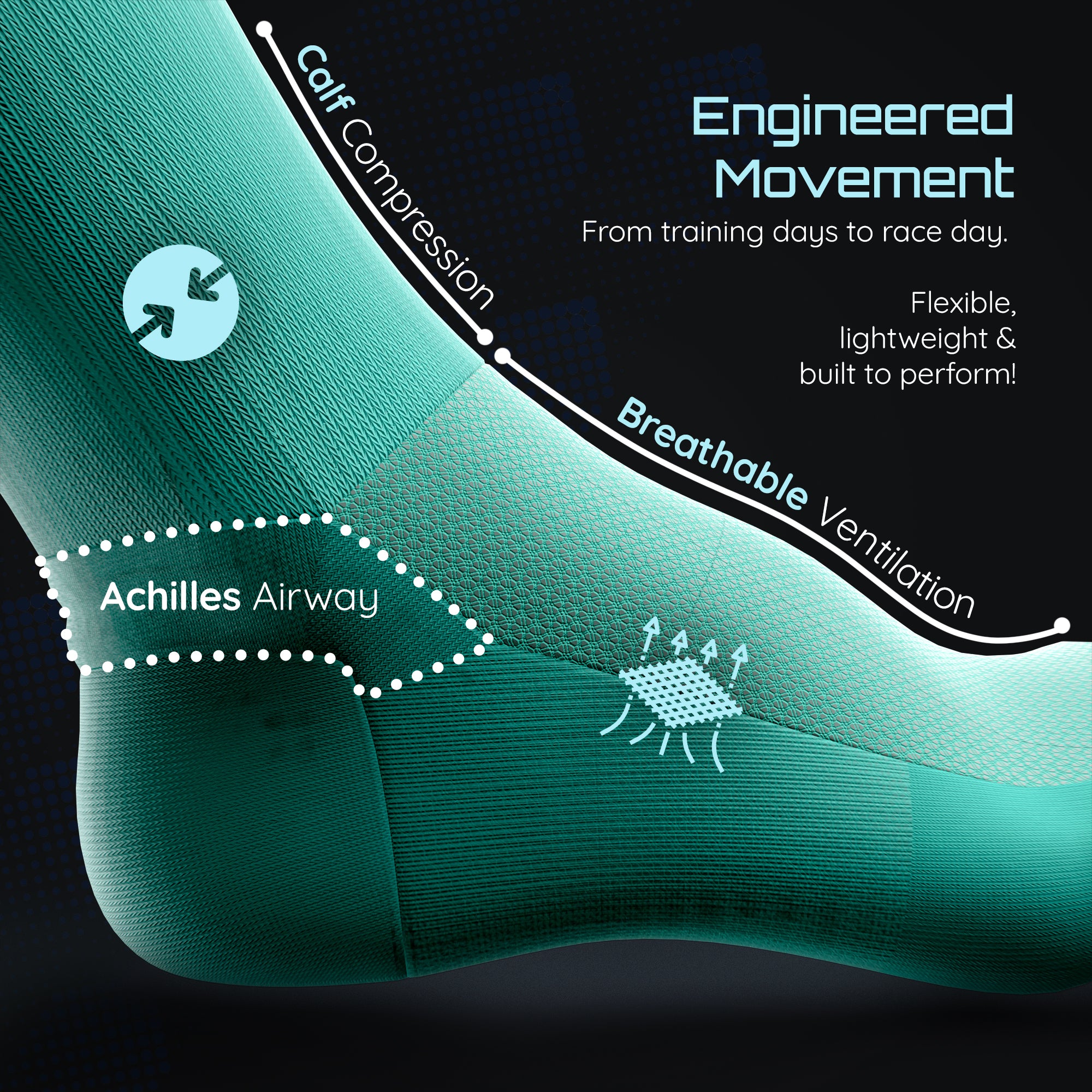 Mint Green Technical Running Sock