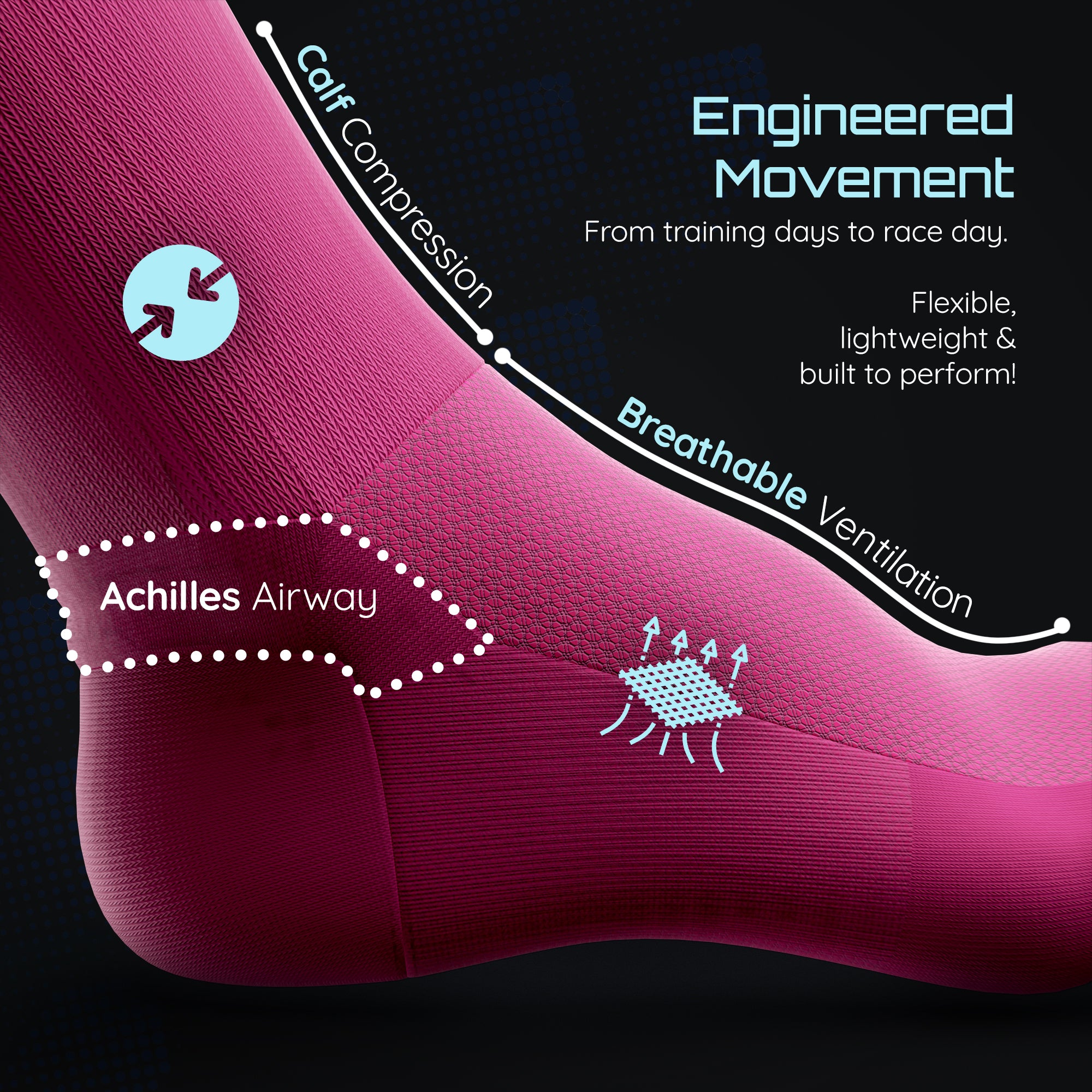 Neon Pink Technical Running Sock