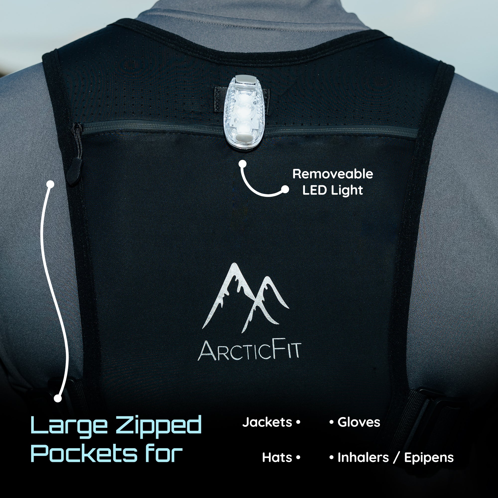 Black ArcticFit LED Running Vest